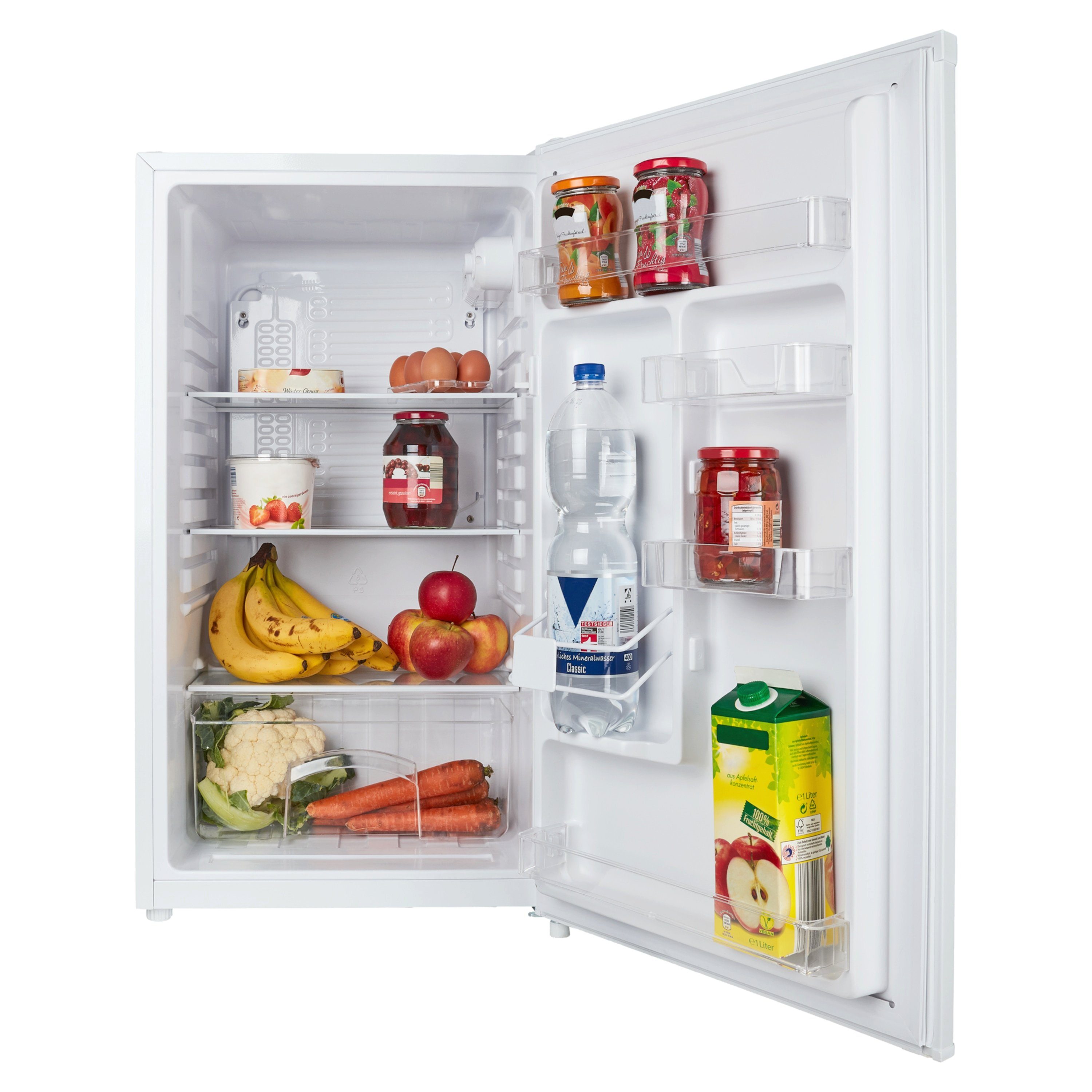 Medion® Kühlschrank MD37192, 85 cm hoch, 48 cm breit, 88L 85cm 85kWh 39dB N/ST/T freistehend EEK E in weiß, MD37192
