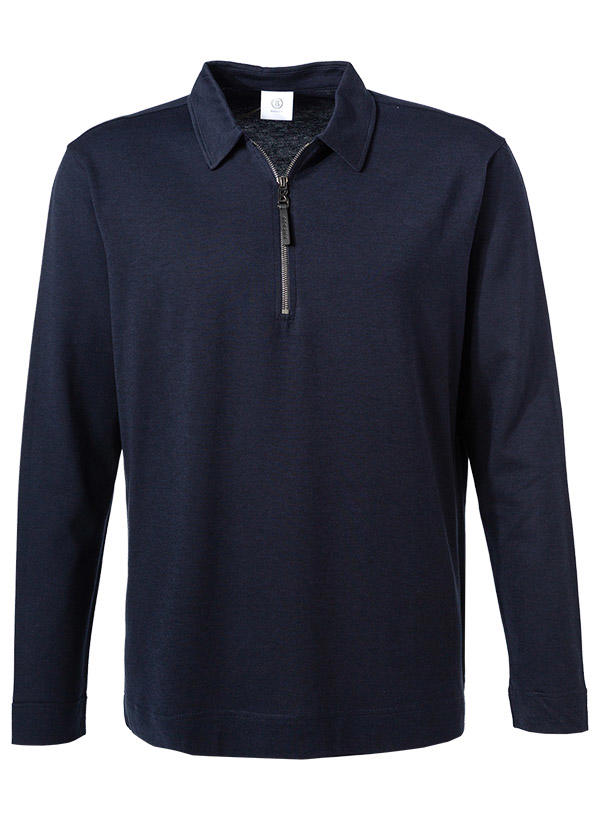 BOGNER, Zip-Polo, Baumwoll-Jersey, nachtblau