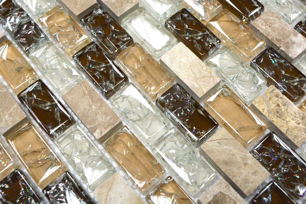 Mosani Mosaikfliesen Mosaik Stäbchen Verbund Naturstein Mosaikfliese hellbeige