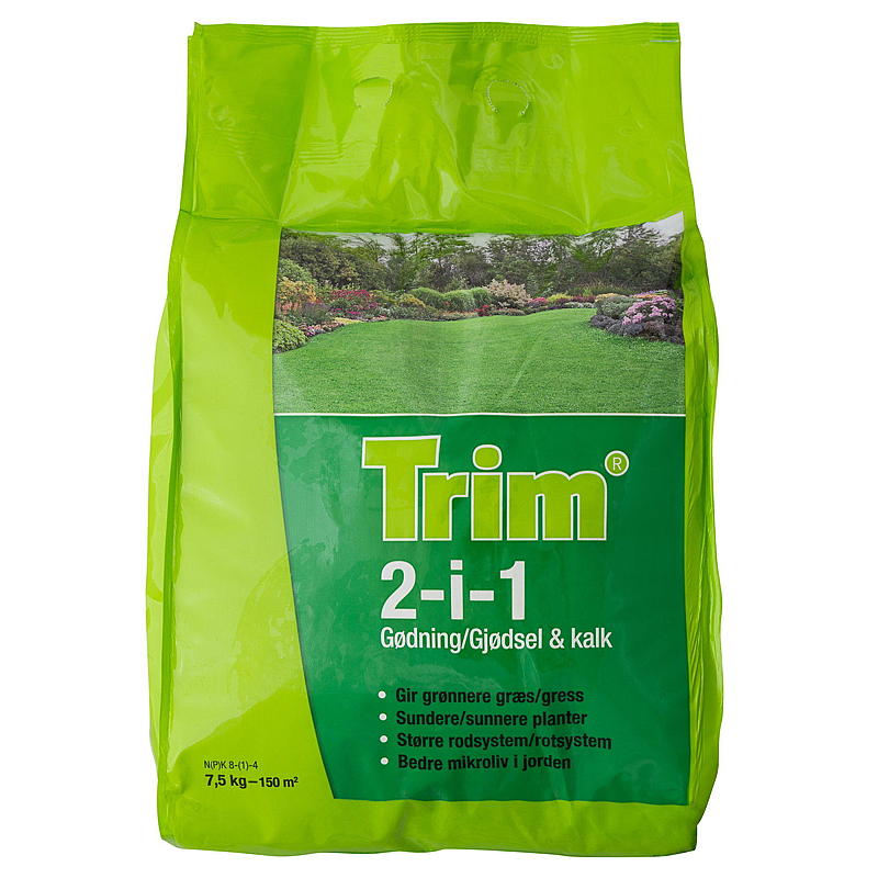 Trim Gjødsel og kalk 7,5 kg, 2i1, Trim