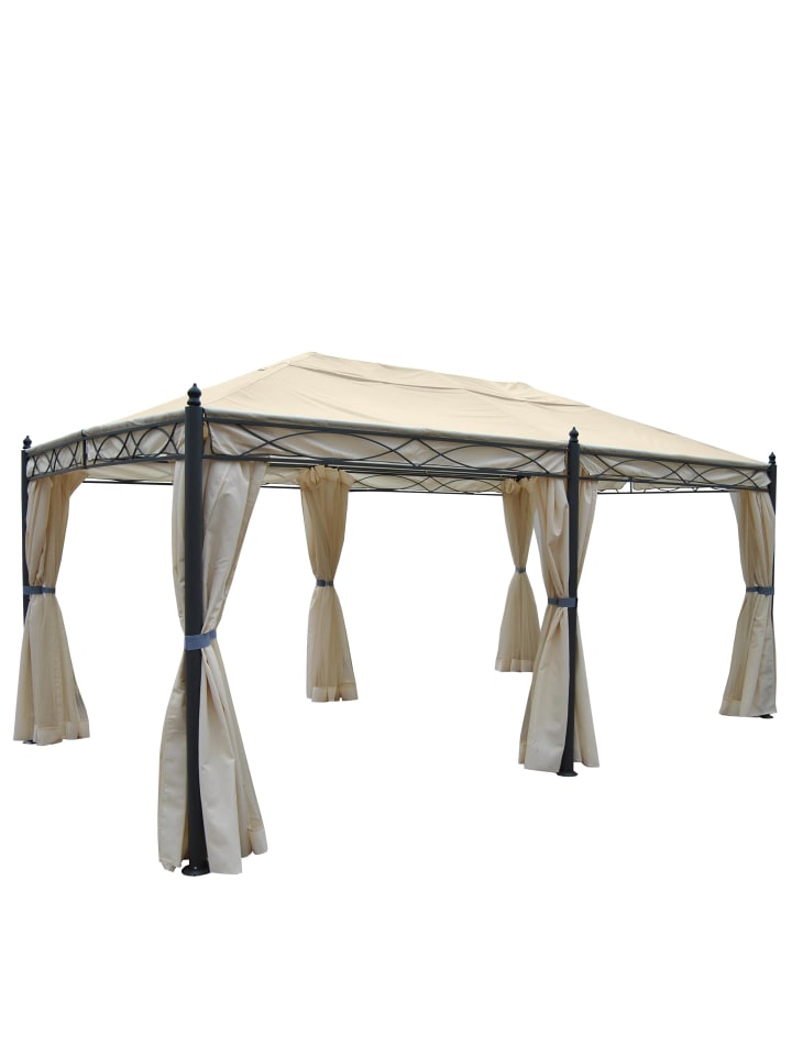 MCW Pergola Calpe mit Seitenwand und Moskitonetz, Creme mit Seitenwand   Moskitonetz günstig kaufen onesize