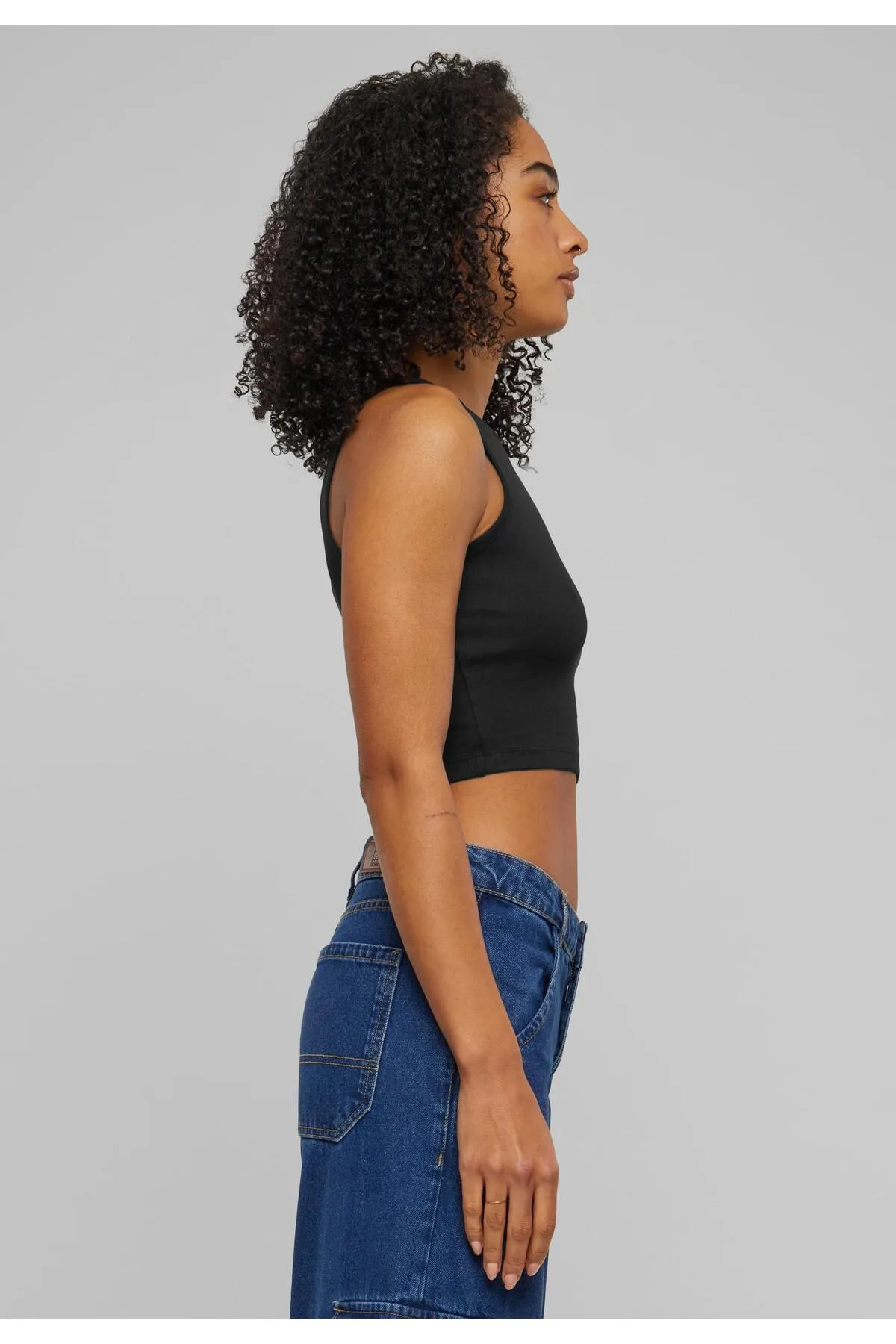 Urban Classics  Damen Ladies Organic Cotton Cropped Rib Top