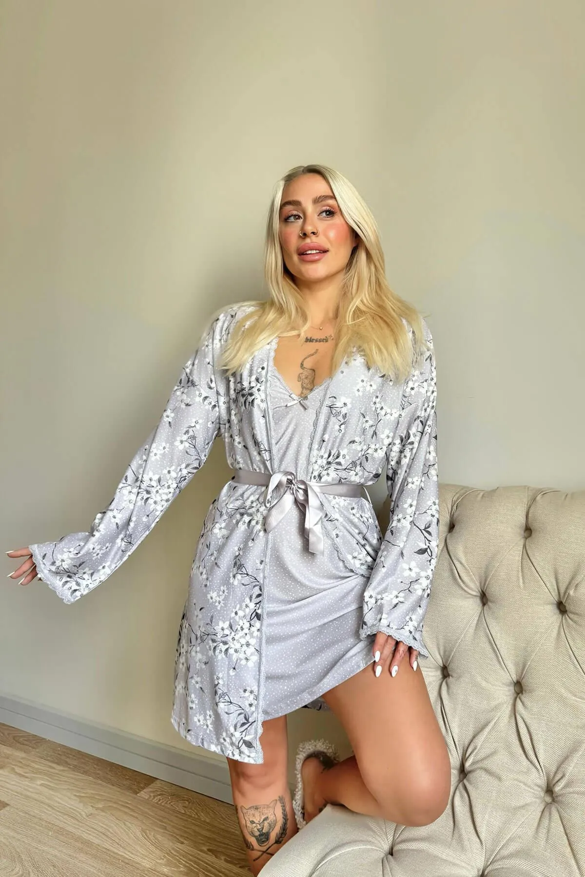 Pijamaevi  Pyjama set - Grau - Unifarben