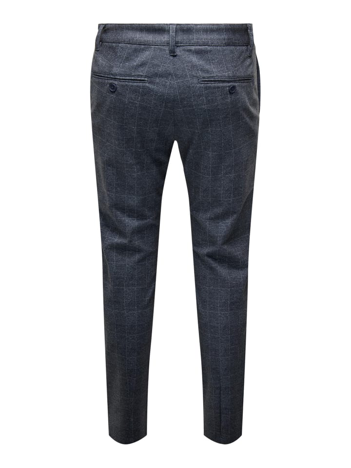 Only&Sons Stoffhose Karierte Stretch Chino Trousers ONSMARK in Blau günstig kaufen