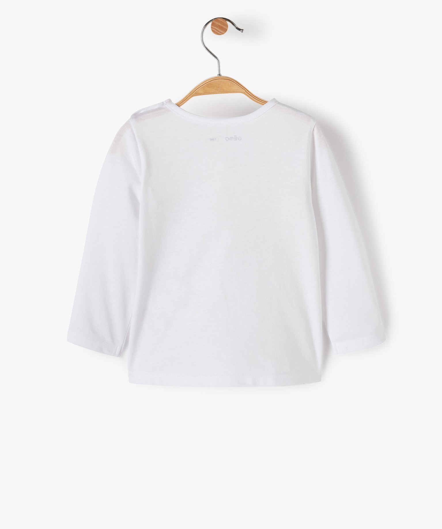 Tee-shirt bébé fille manches longues avec motifs et inscri... blanc | GEMO
