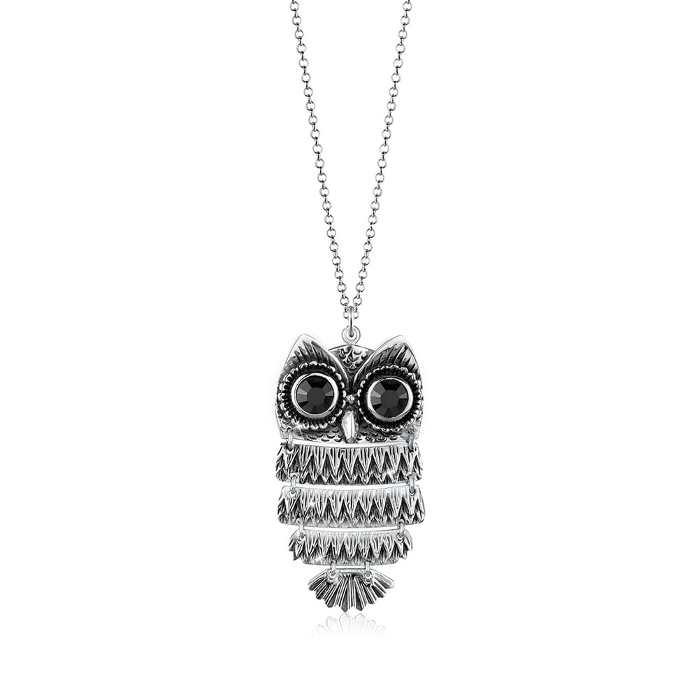 Elli Elli Collier Eule Kristalle 925 Sterling Silber collier
