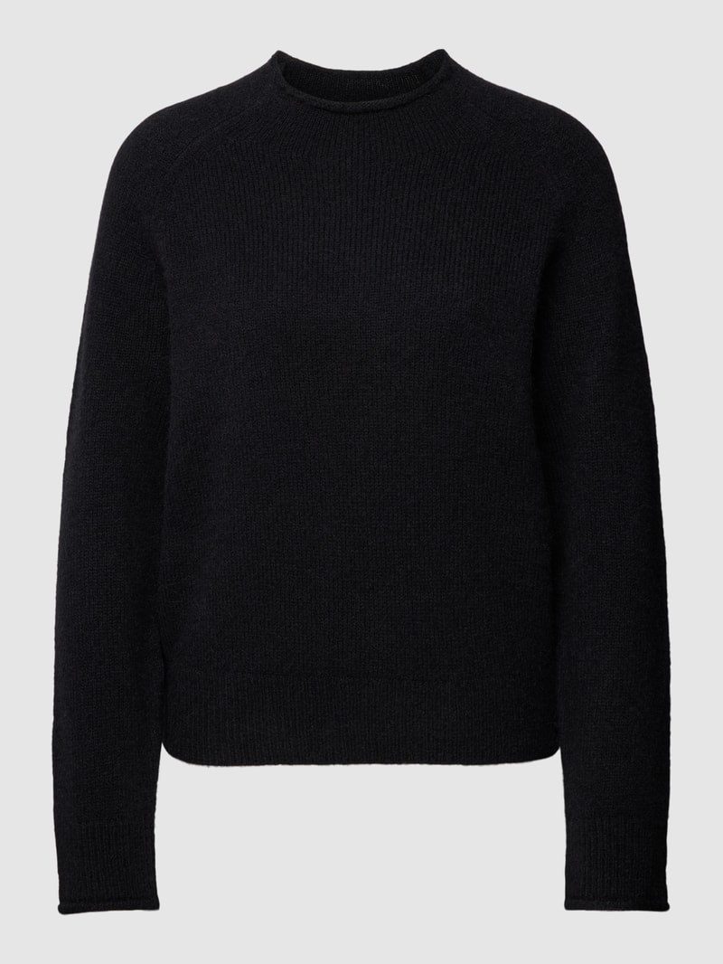 Strickpullover in unifarbenem Design Modell 'Fesperana' in schwarz