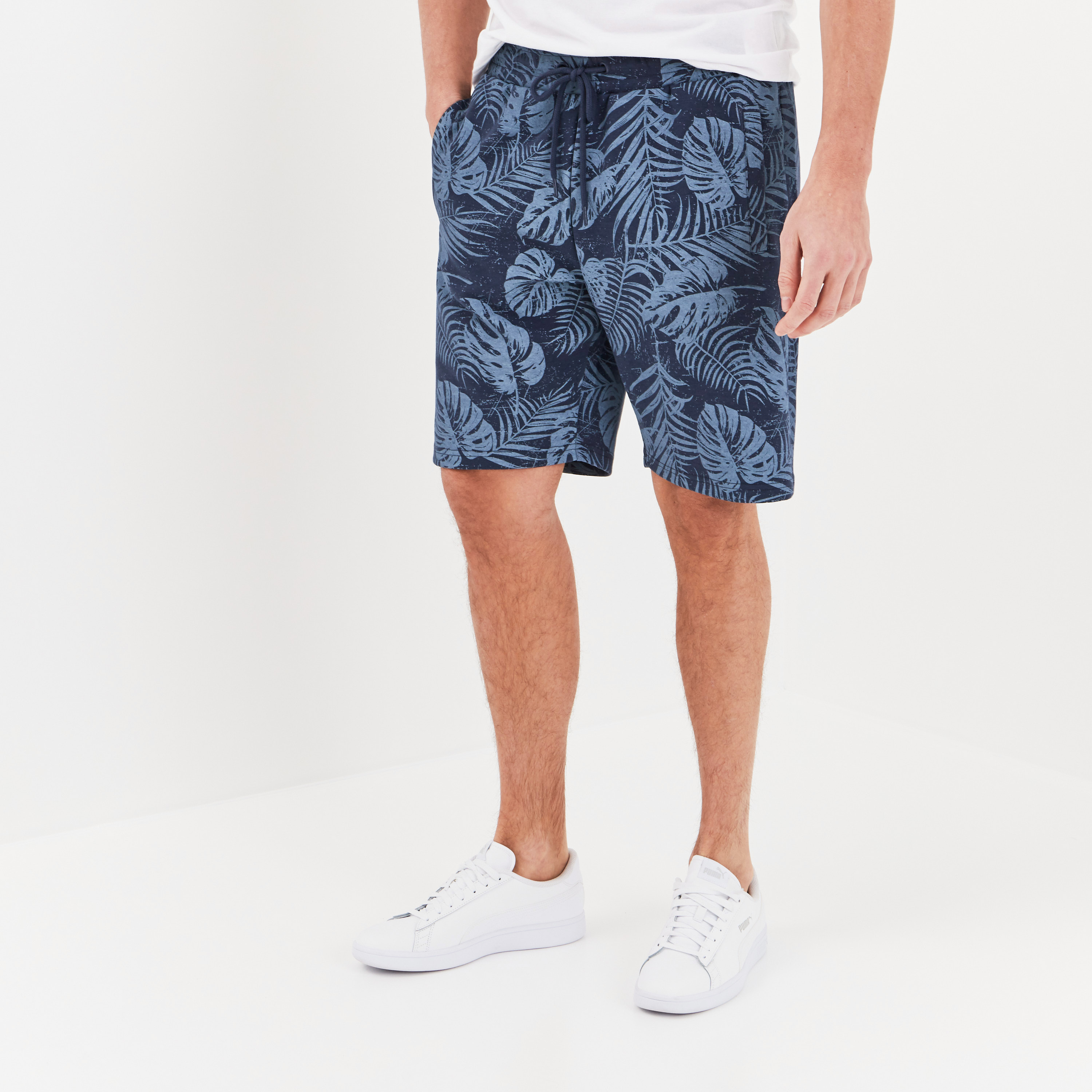 Jogging-Short droit à coulisse bleu homme | La Halle