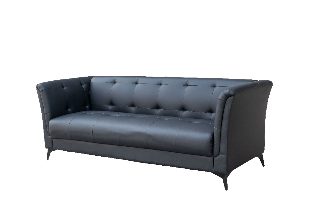 Happy Home 3 Sitzer Sofa in Lederoptik schwarz