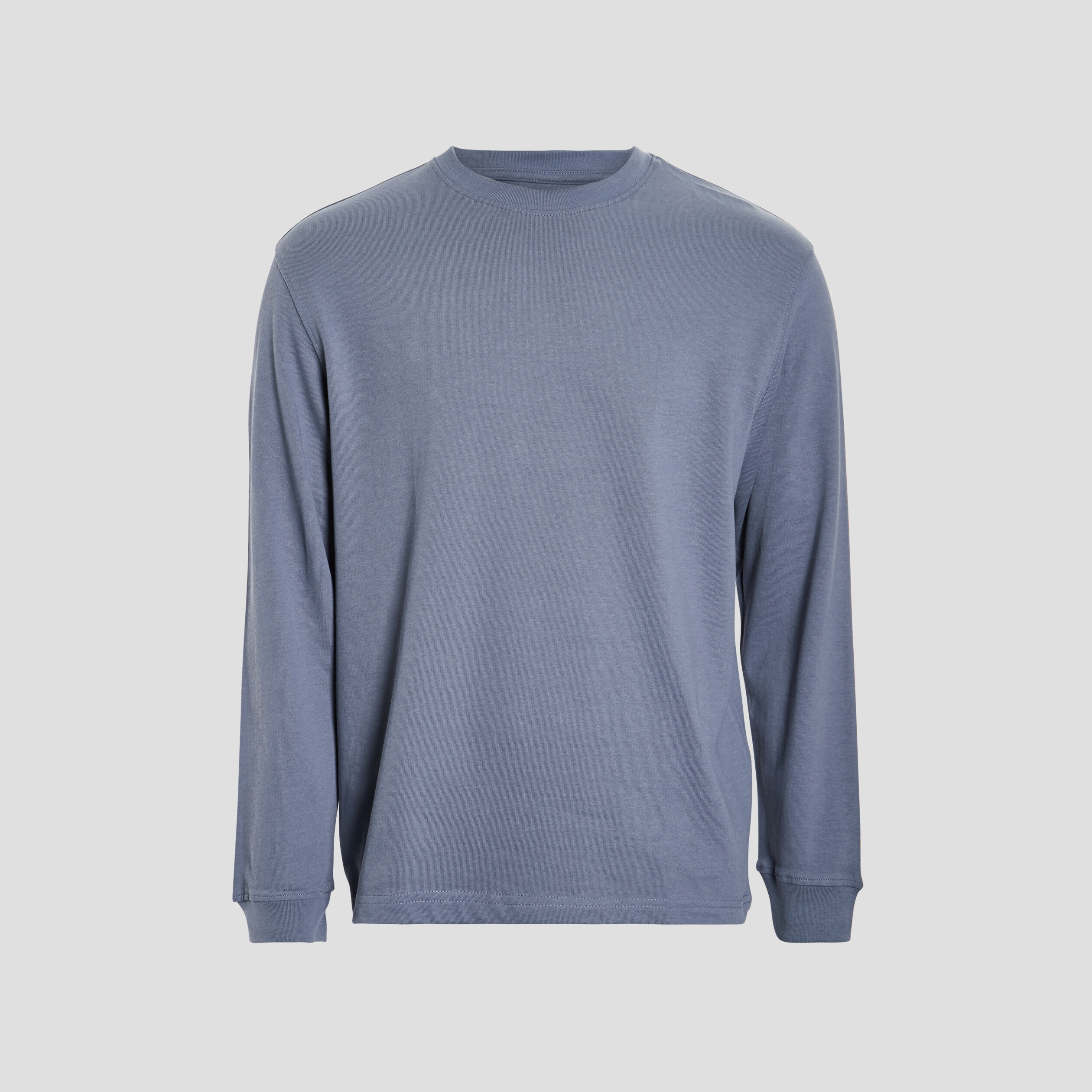 T-shirt manches longues bleu gris homme | La Halle