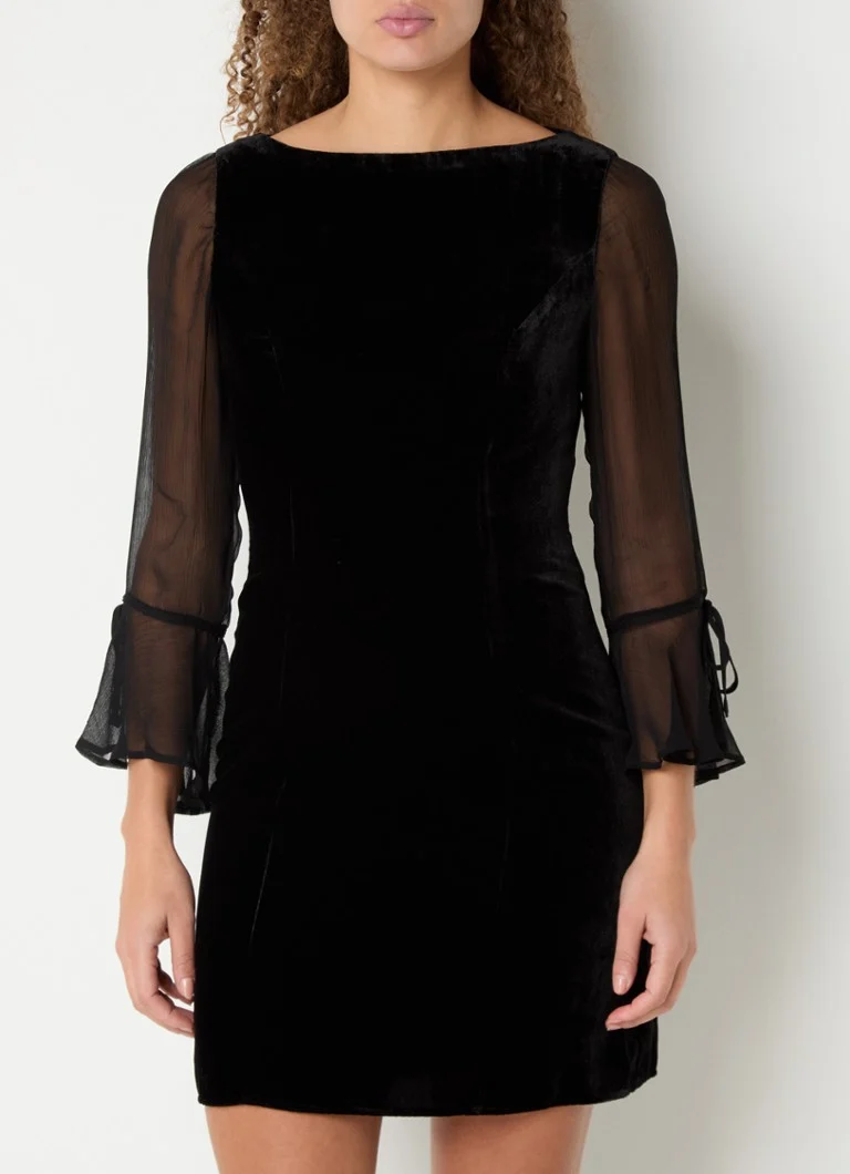 Whistles Myla semi-transparent velvet mini dress