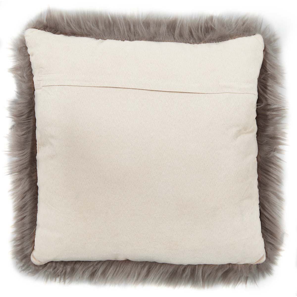 HOMCOM Kissen Kunstfell mit Füllung Taupe 40 x 40 x 10 cm