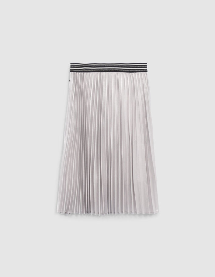 Jupe asymétrique argent plissée fille