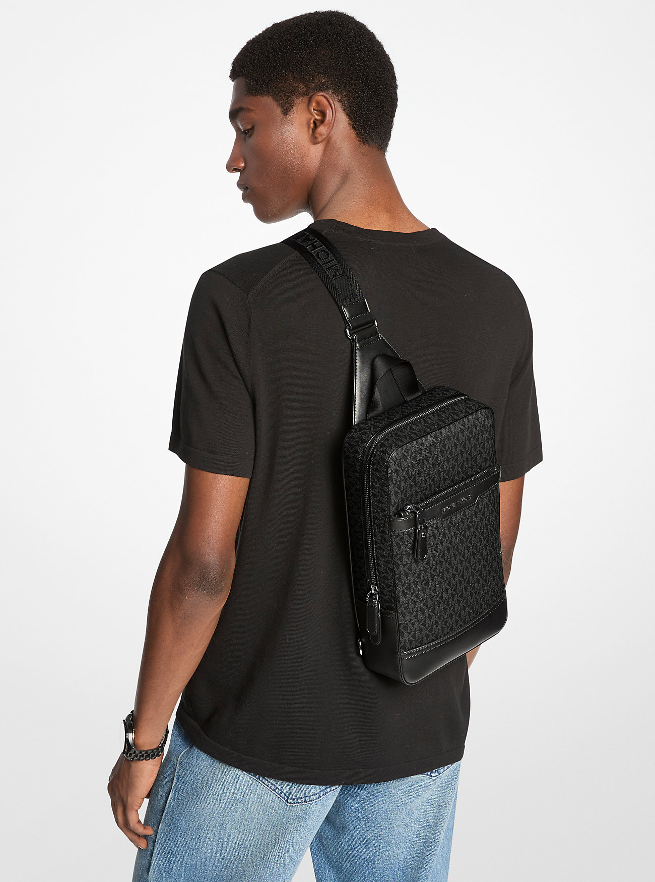 Hudson Signature Logo Travel Sling Pack - BLACK