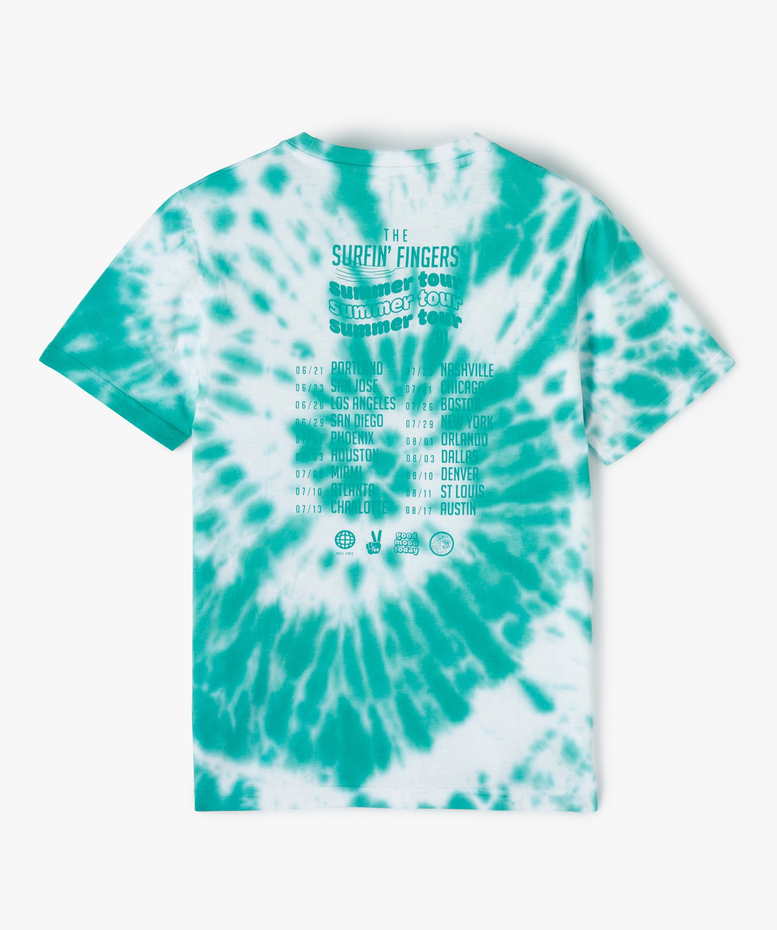 Tee-shirt Garçon à manches courtes tie-and-dye motif concert bleu | GEMO