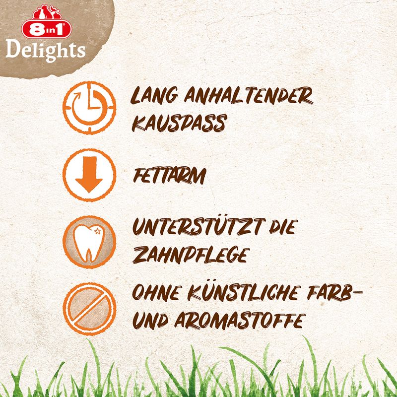 8in1 Delights Twisted Sticks für kleine Hunde Huhn