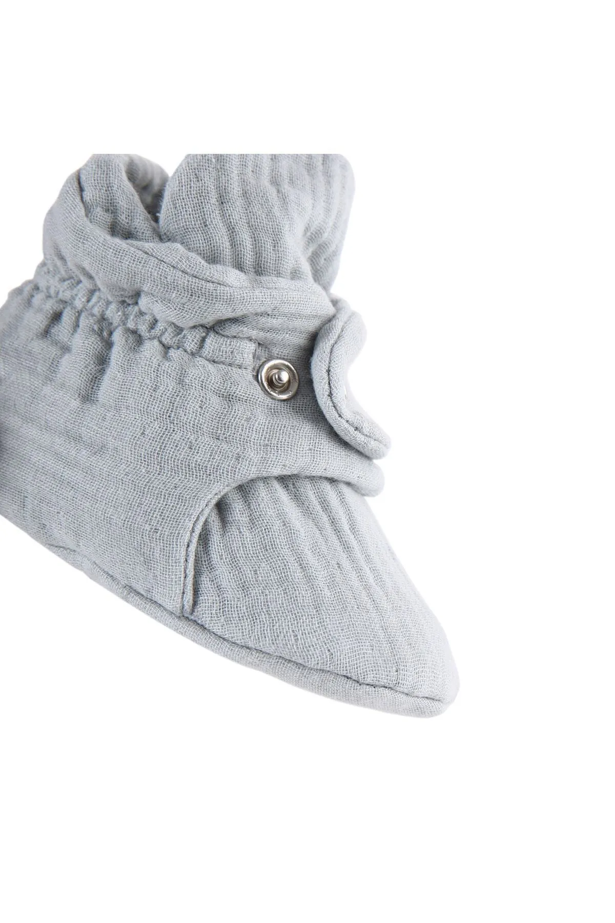 Ella Bonna  Babyschuhe aus Bio-Baumwoll-Musselin, Hausschuhe für Neugeborene, grau