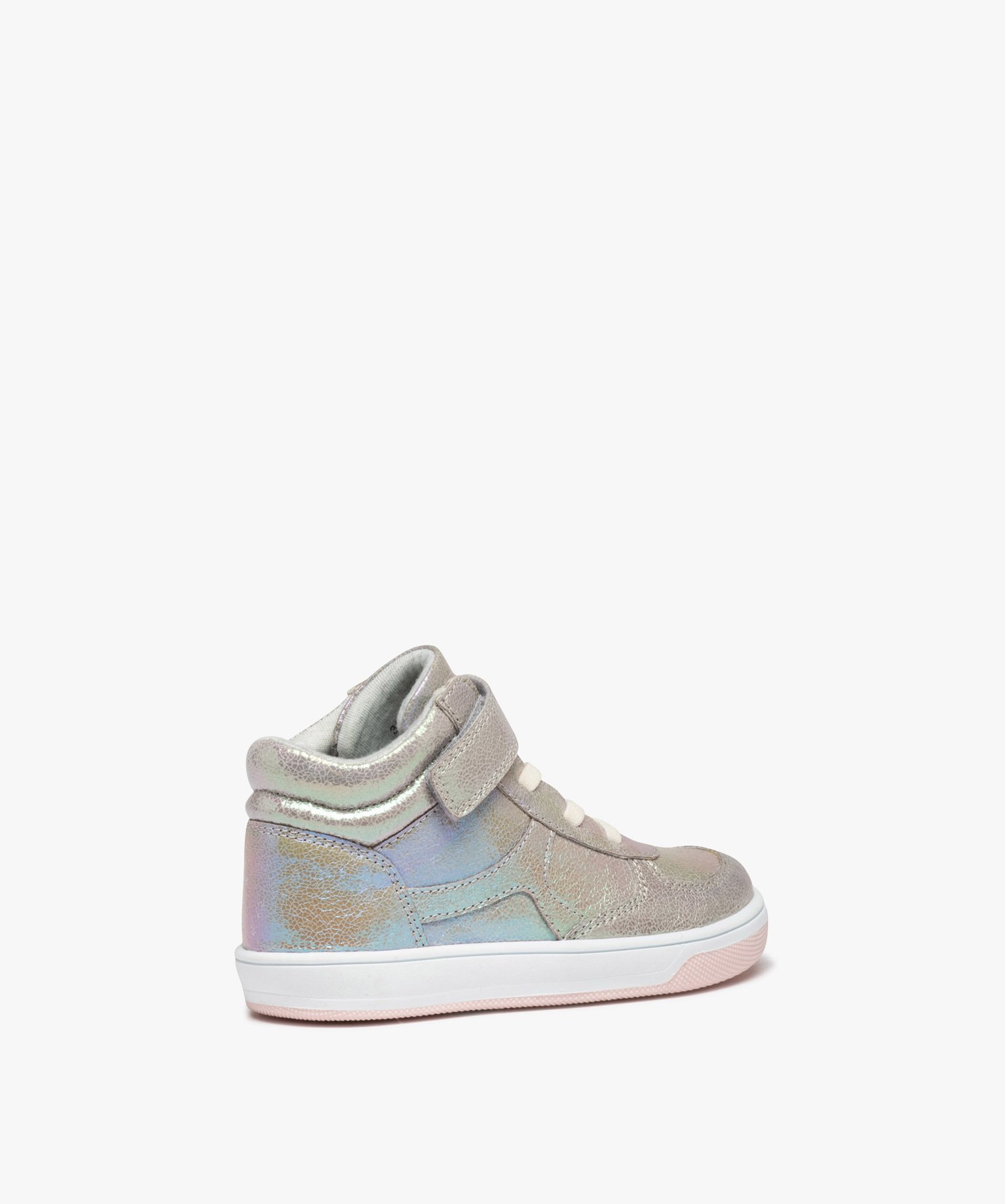 Baskets mid-cut fille avec dessus irisé et fermeture scratch argent | GEMO