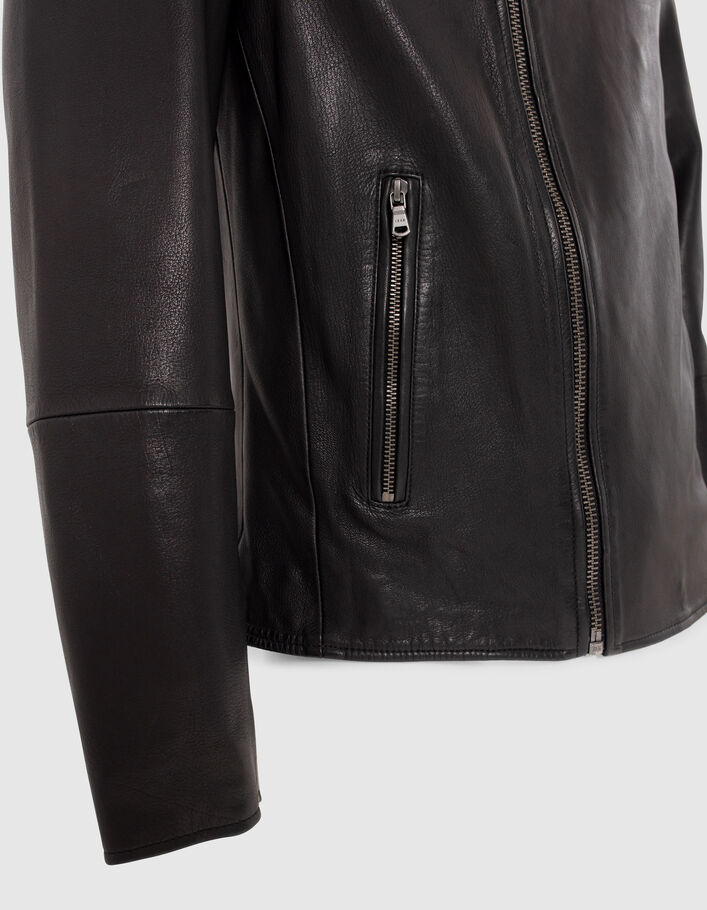 Blouson noir cuir esprit motard Homme