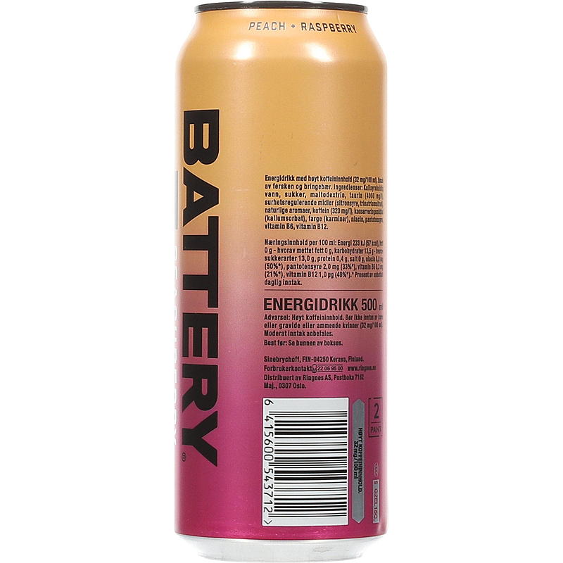 Ringnes Battery 0,5 l Peach Berry