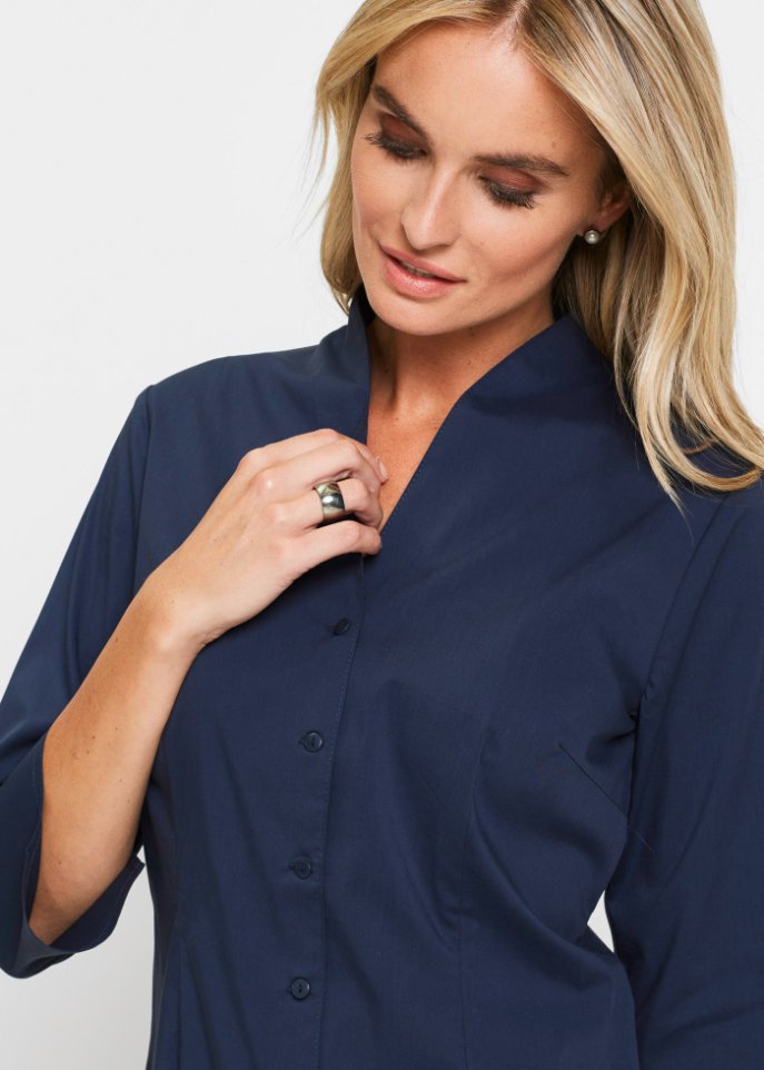 Bluse mit Stehkragen