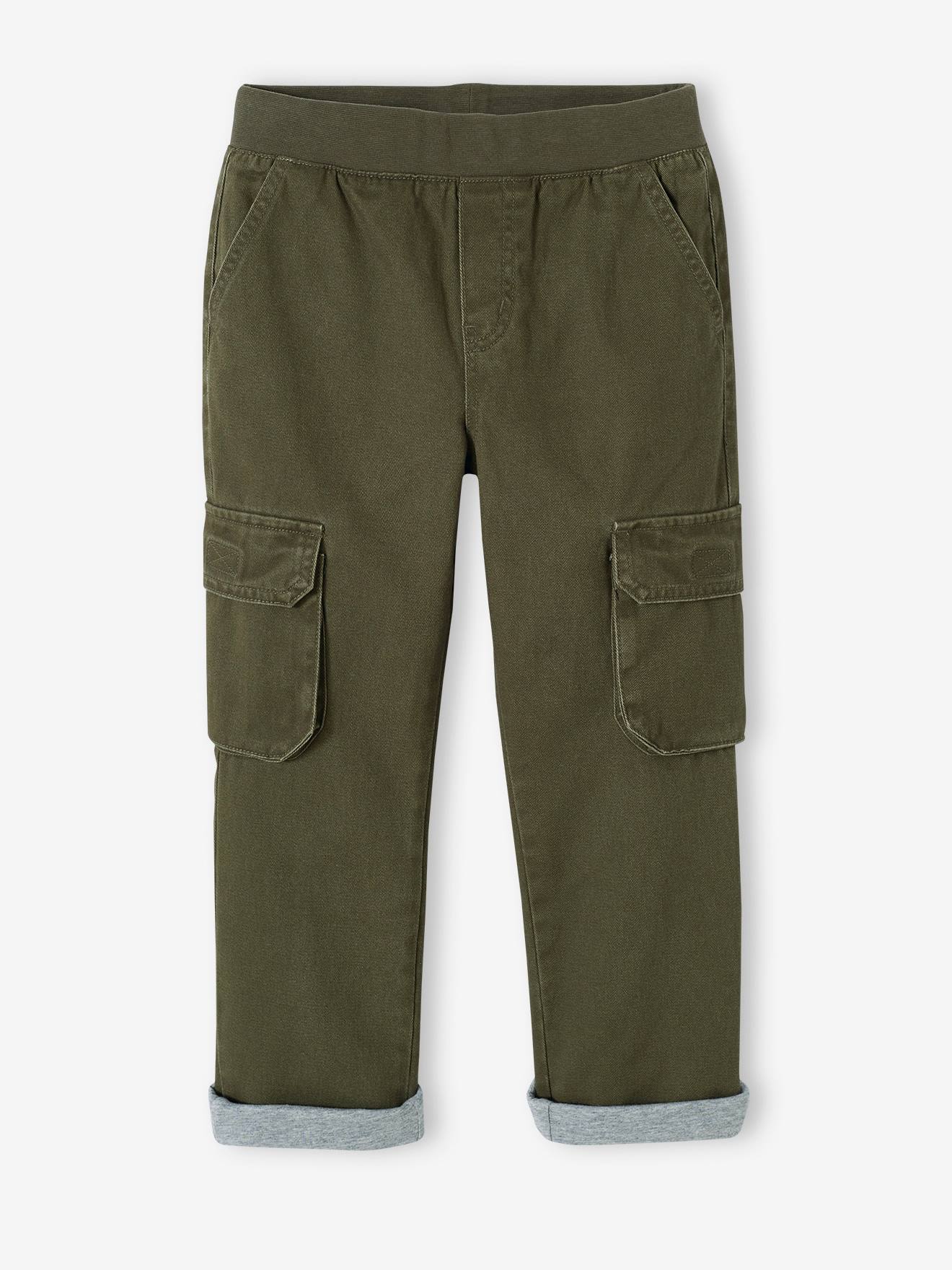 Vertbaudet Jungen Thermo-Cargohose mit Dehnbund Oeko-Tex - khaki