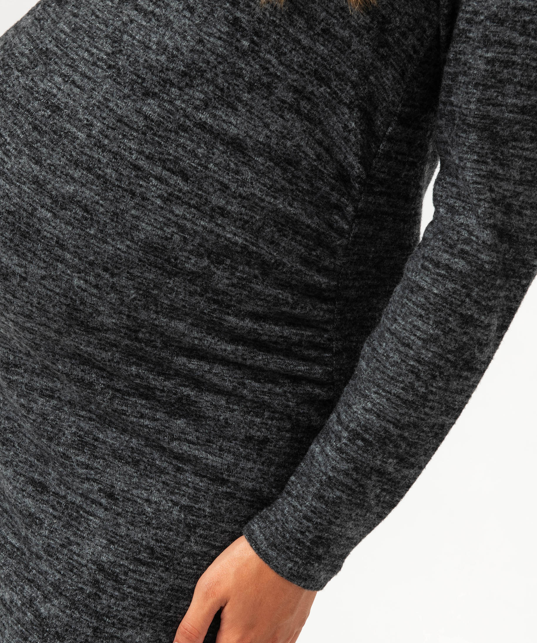 Robe de maternité à manches longues en maille gris | GEMO