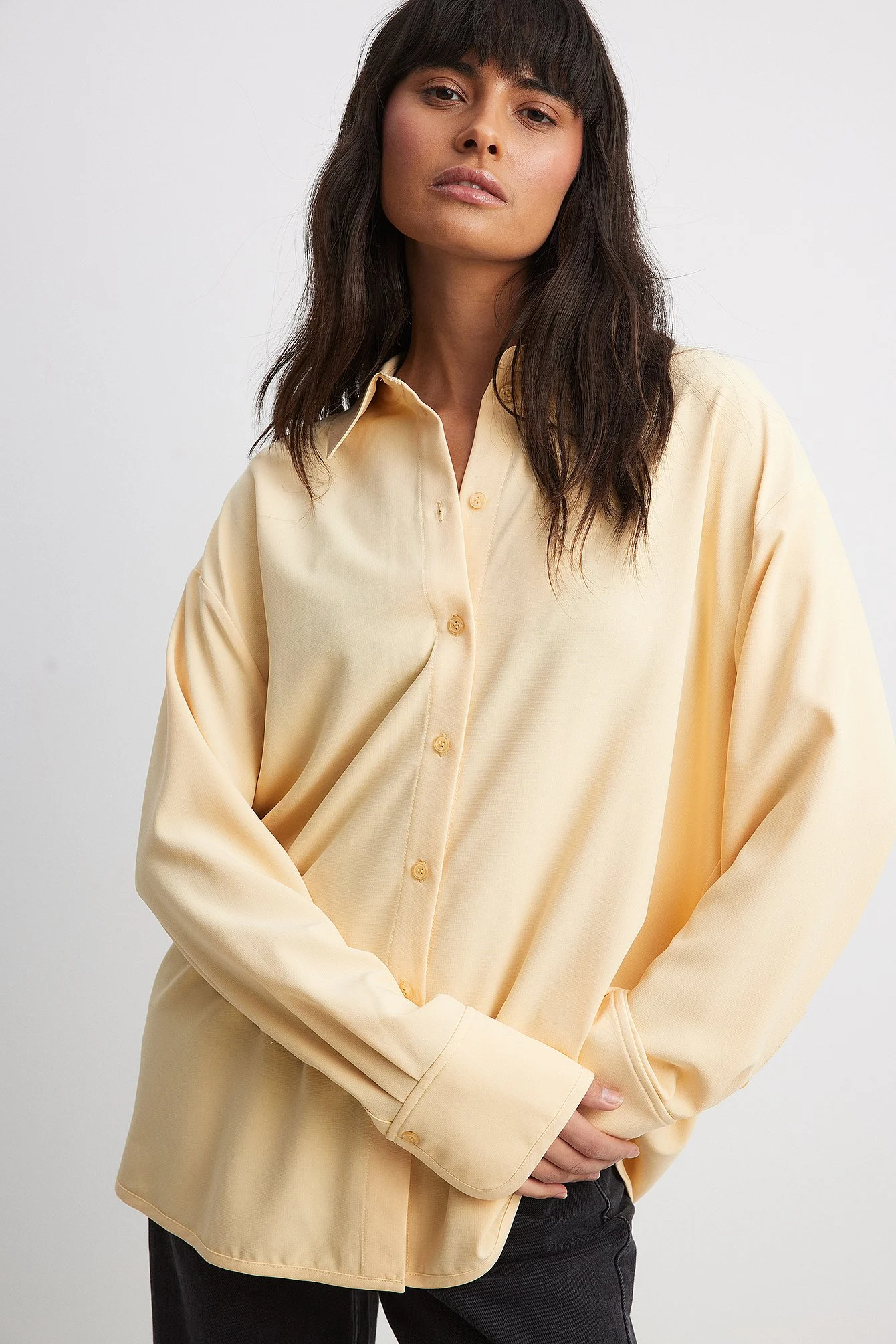 Oversize-Hemd mit strukturierten Manschetten