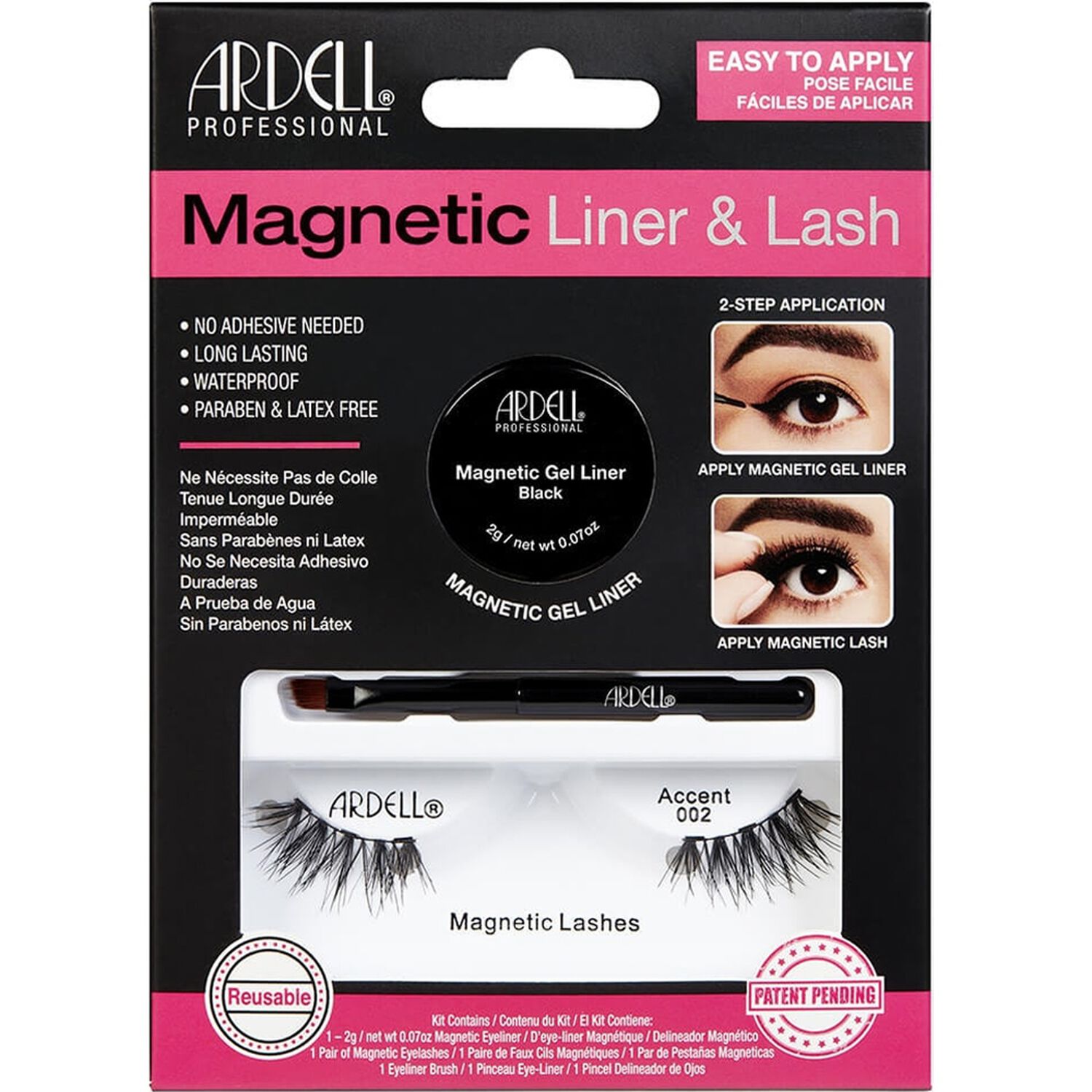 Ardell Magnetic Liner & Lash Kit de Faux-Cils magnétiques avec Gel Liner Noir