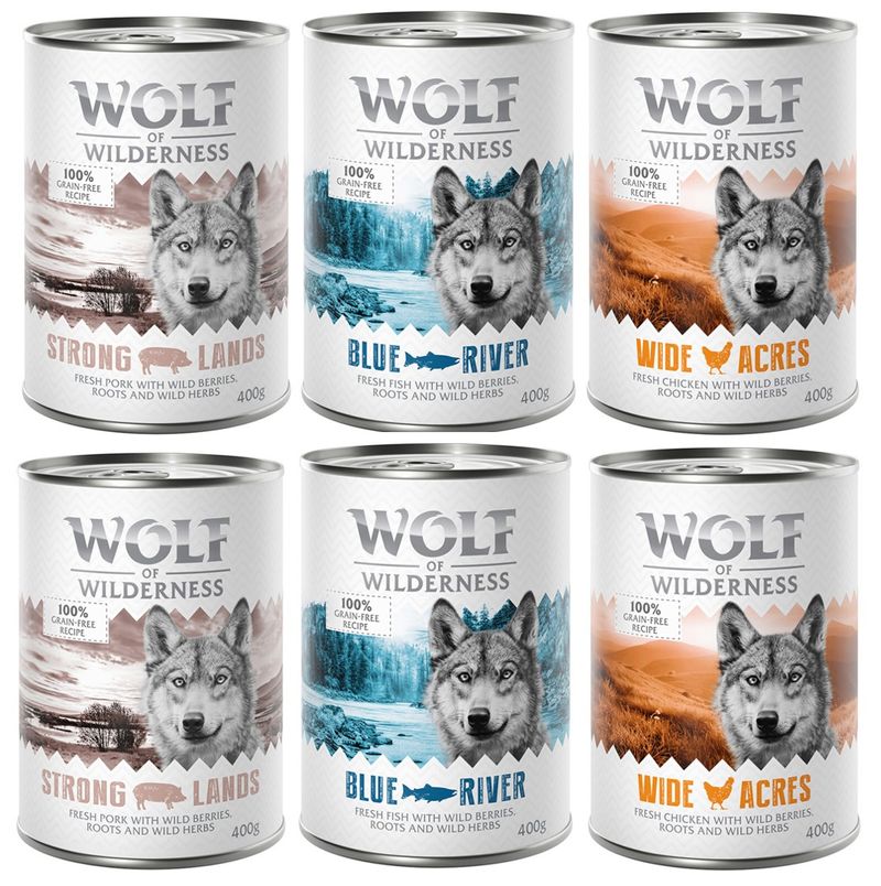 Sparpaket Wolf of Wilderness Adult 24 x 400 g - Single Protein