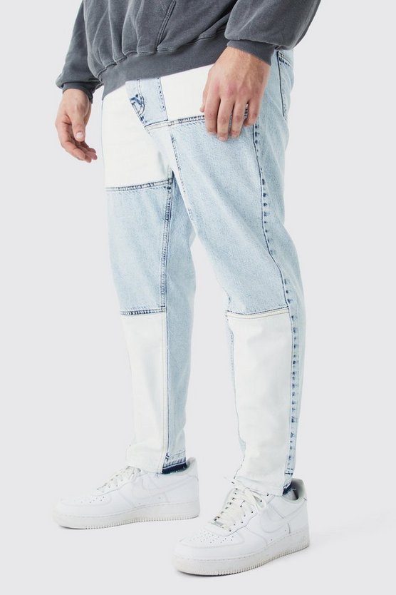 Plus schmale Patchwork Jeans