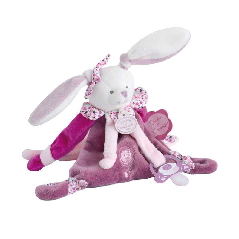 Doudou attache sucette Cerise Lapine Doudou et Compagnie