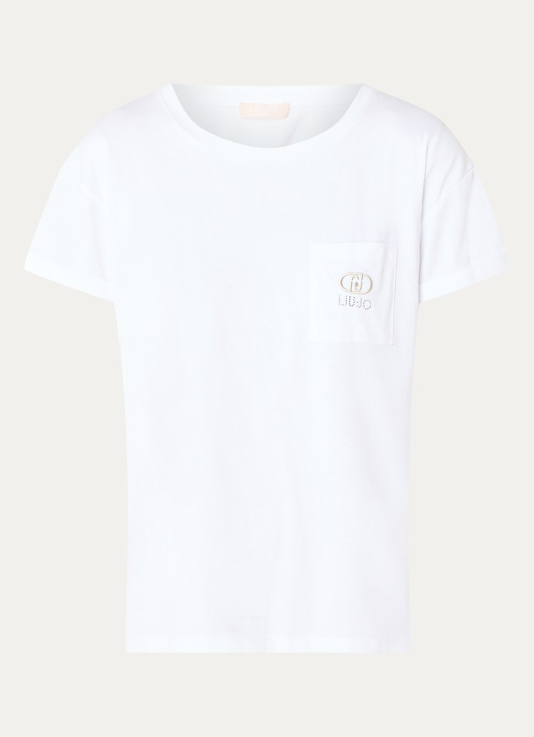 T-shirt Liu Jo con taschino sul petto e logo