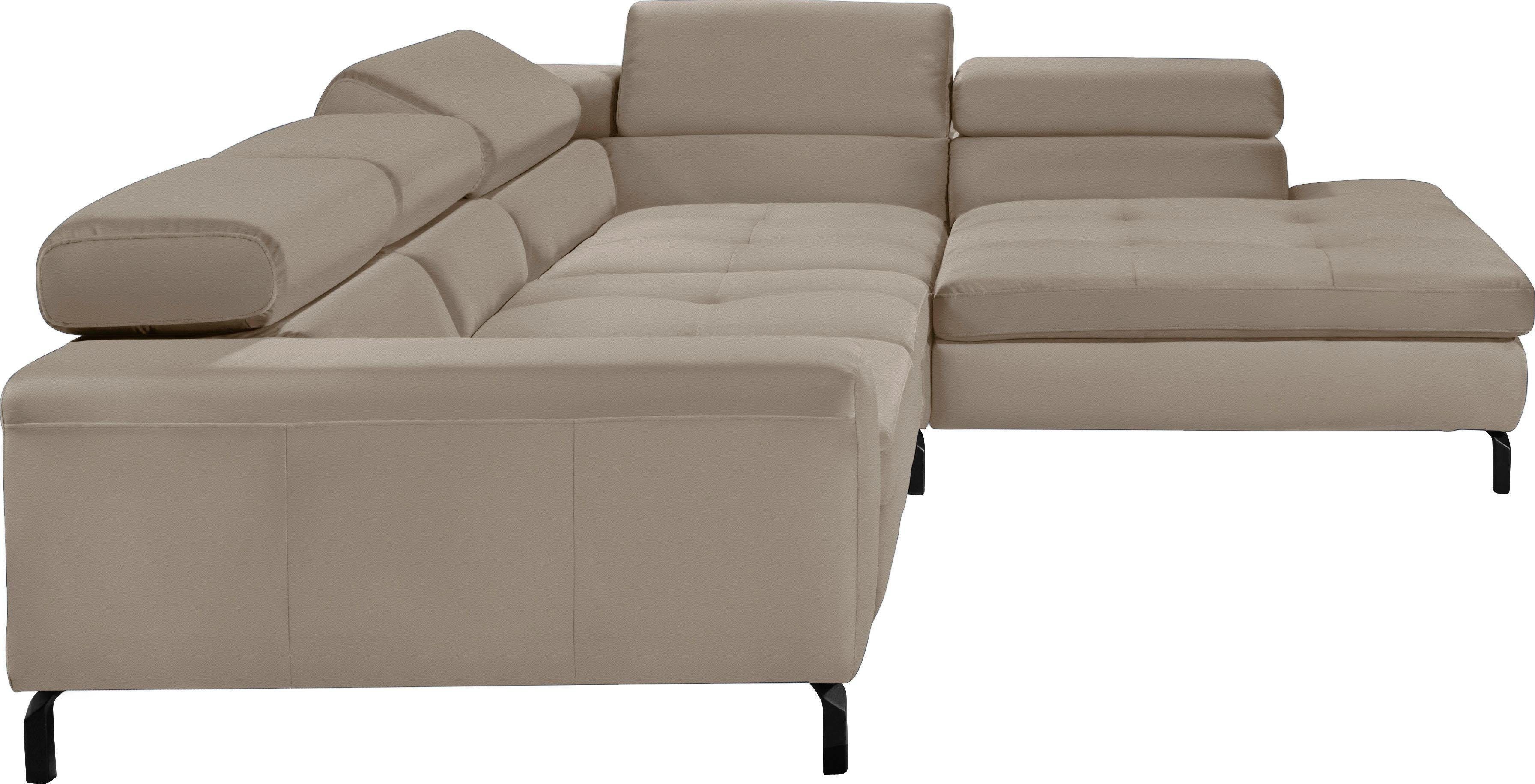 GALLERY M branded by Musterring Ecksofa Felicia Due, Wahlweise mit Sitzvorzug, inkl. Kopfteilverstellung, Sitzhöhe 43 cm