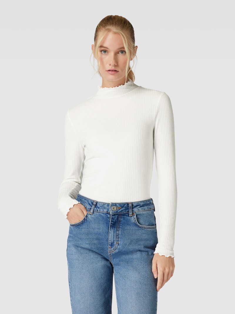 Longsleeve mit Wellensaum in offwhite