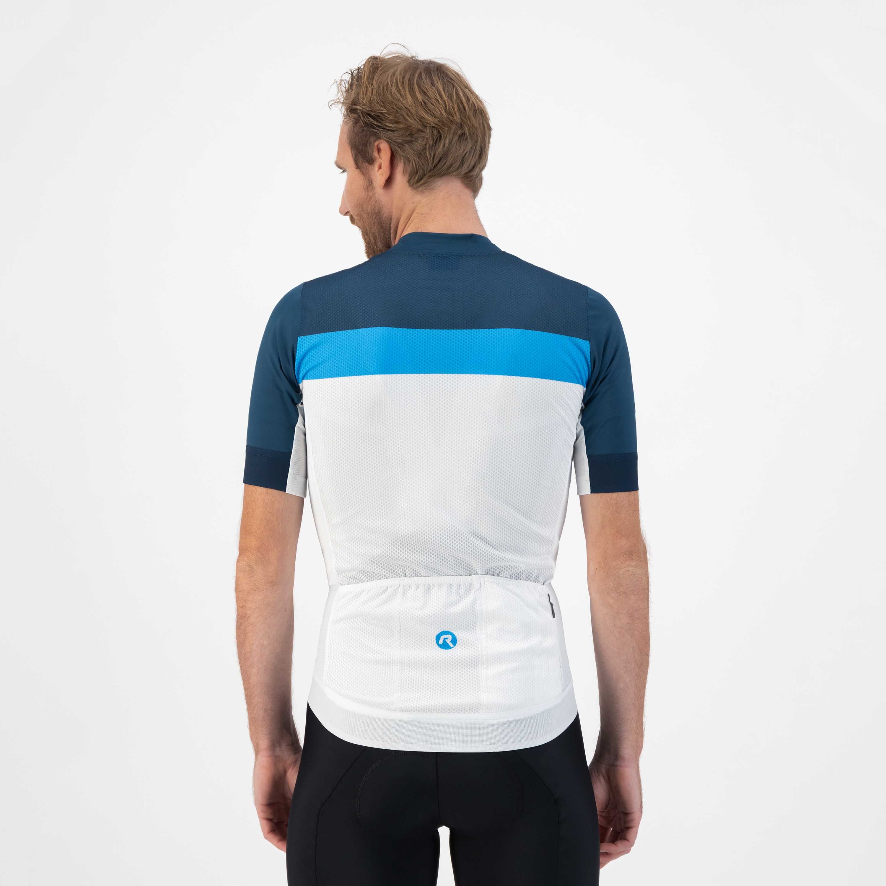 Rogelli Prime Weiß/Blau Herren Radtrikot Kurzarm