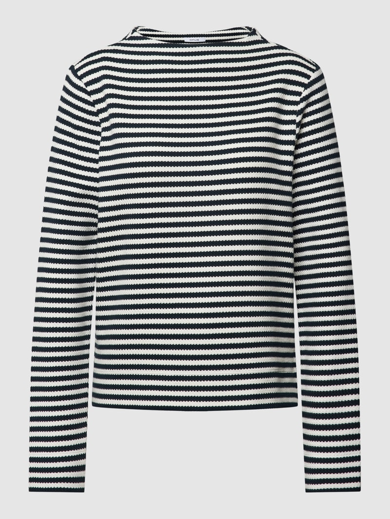 Sweatshirt mit Streifenmuster Modell 'Gemusa' in marineblau