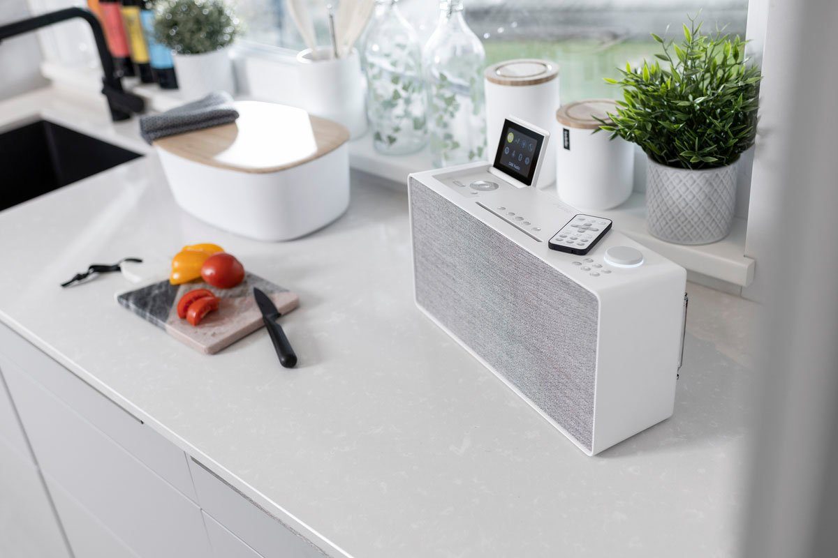 Pure Evoke Home Digitalradio (DAB) (Digitalradio (DAB), FM-Tuner, Internetradio, 100 W, zusätzliches CD Laufwerk)