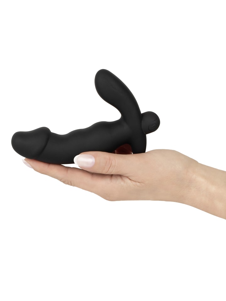 ANOS Prostata-Vibrator C*ck Shaped Butt Plug with Vibration in schwarz günstig kaufen 14 cm