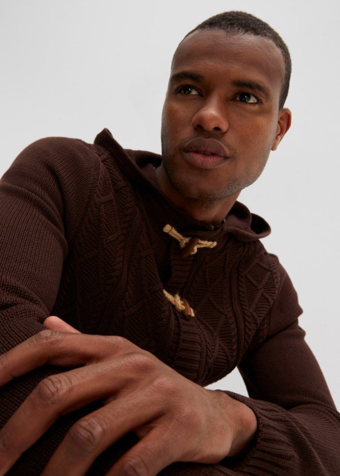 Strickjacke mit Zopfmuster