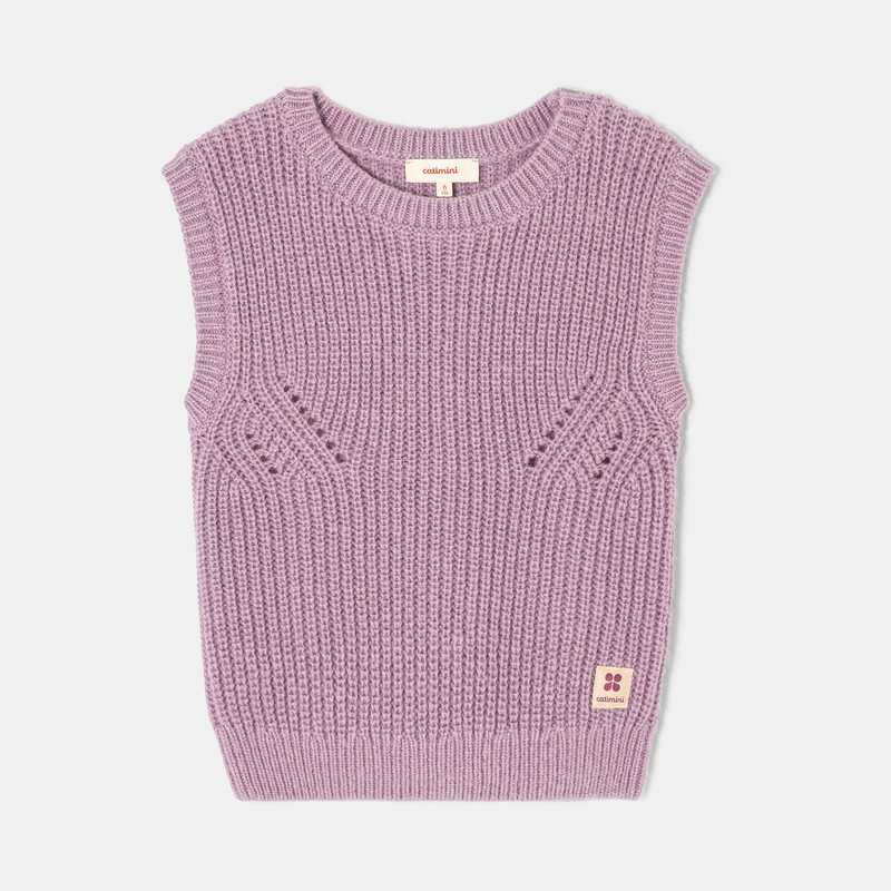 Pull débardeur fille maille tricot violet iris Catimini