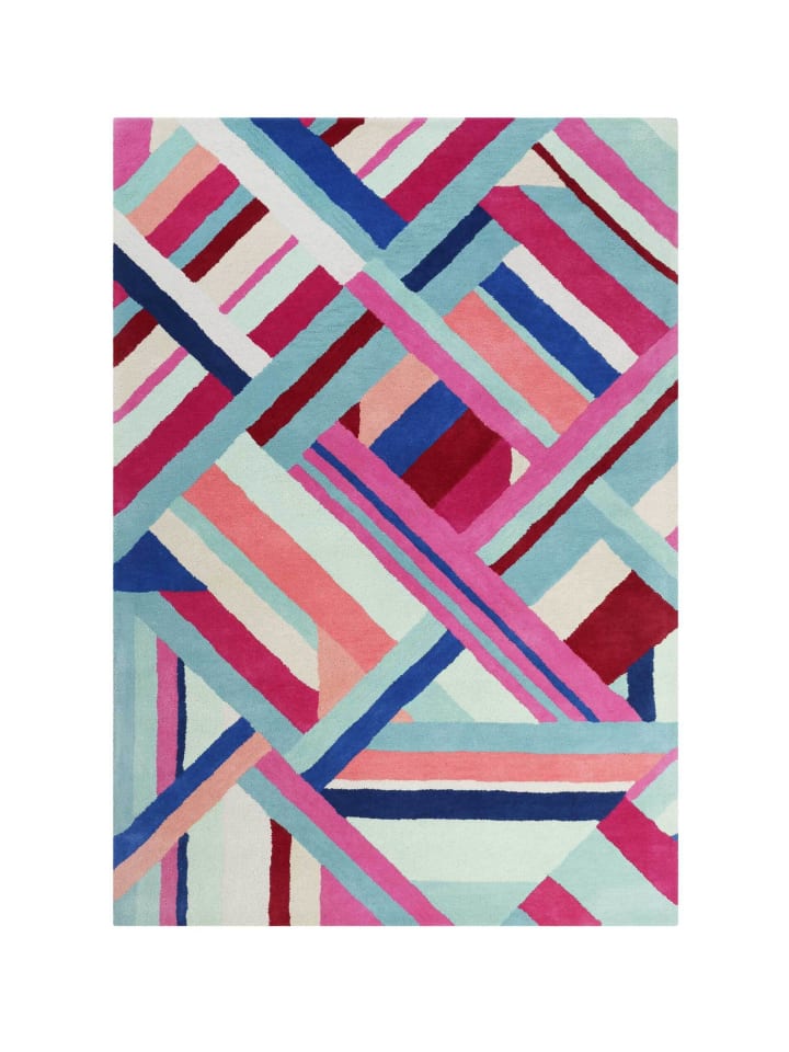 Accessorize Kurzflorteppich Linear in blau hellblau günstig kaufen 80 x 150 cm