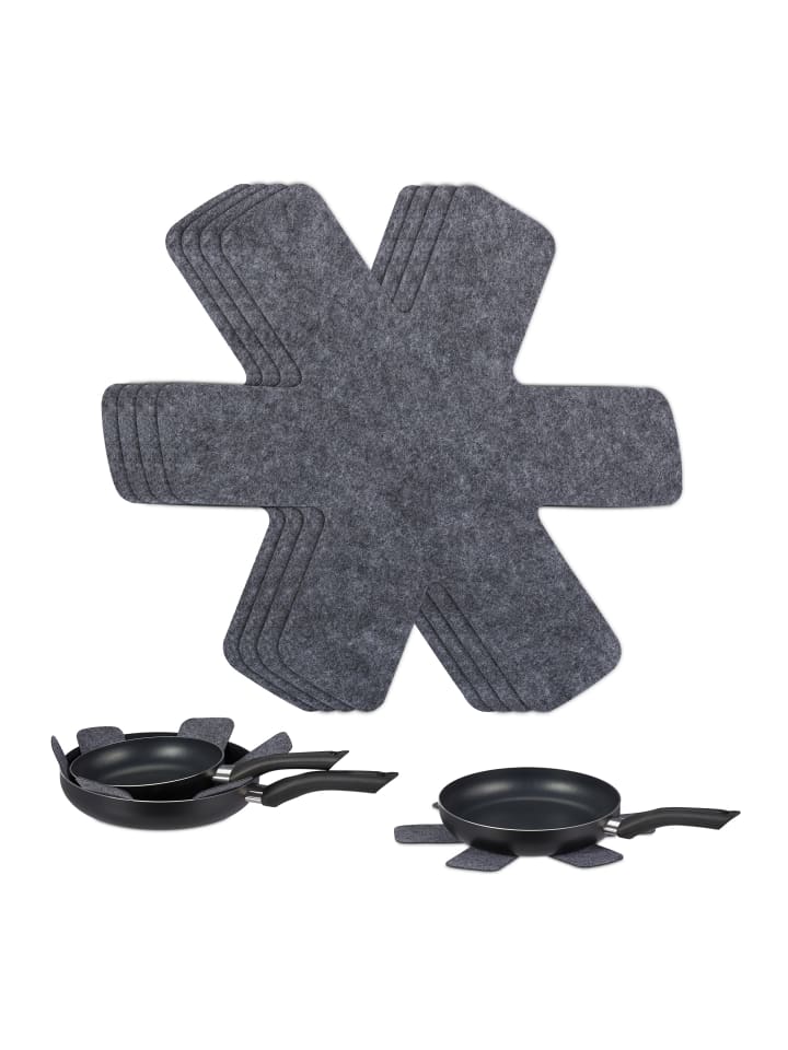 relaxdays 6 x Pfannenschoner in Grau günstig kaufen onesize