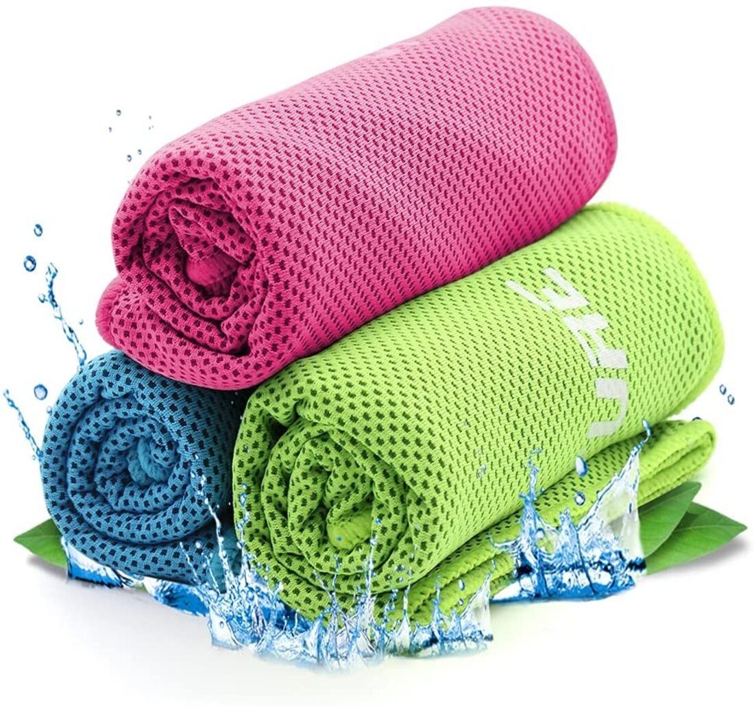 Einemgeld Sporthandtuch Kühltuch 3er Set, kühlendes Handtuch für Wandern, Laufen, Tennis usw.
