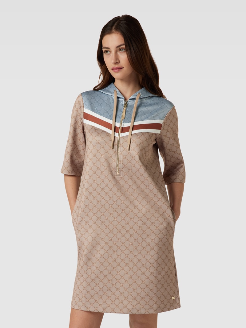 Sweatkleid mit Reißverschluss in camel