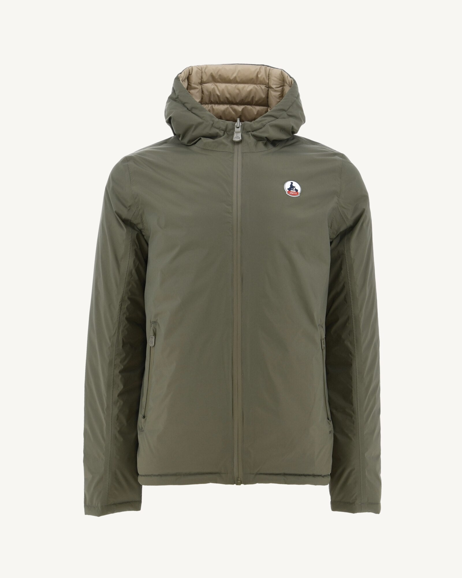 Doudoune réversible à capuche Army/Beige Bergen