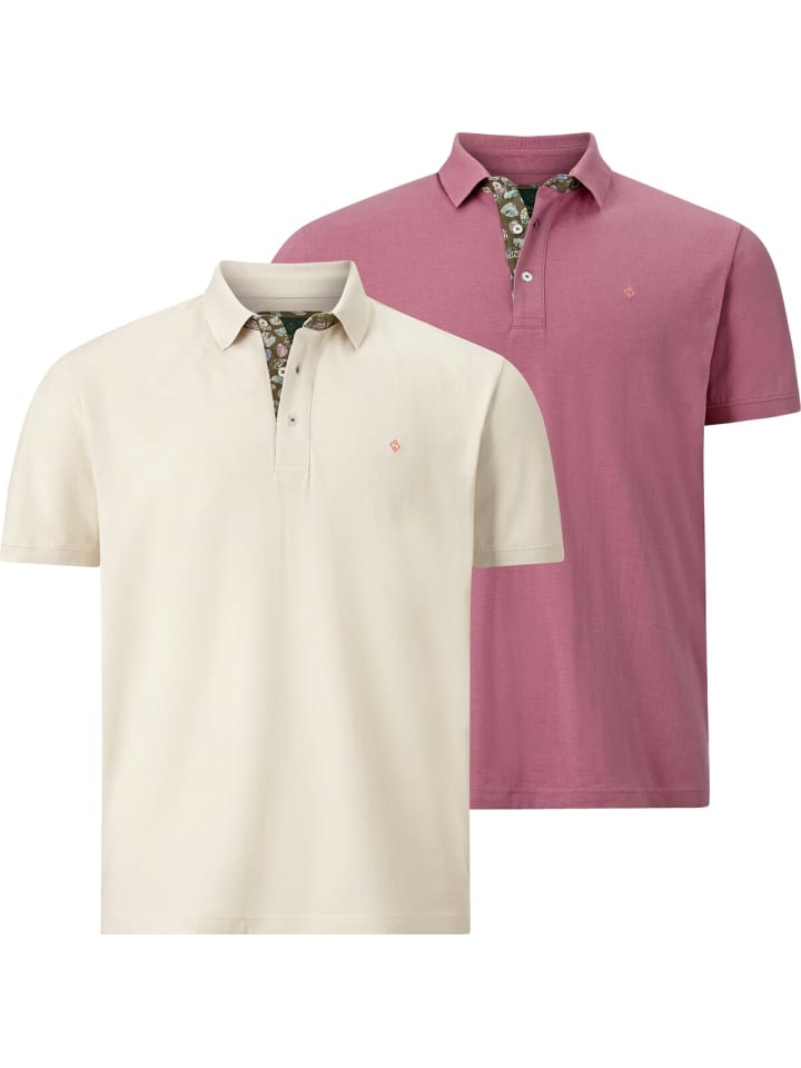 Charles Colby Doppelpack Poloshirt EARL LACHLAN in wollweiß pink günstig kaufen