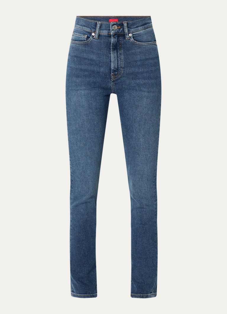 Blugi skinny HUGO BOSS Girali cu talie înaltă, spălare medie