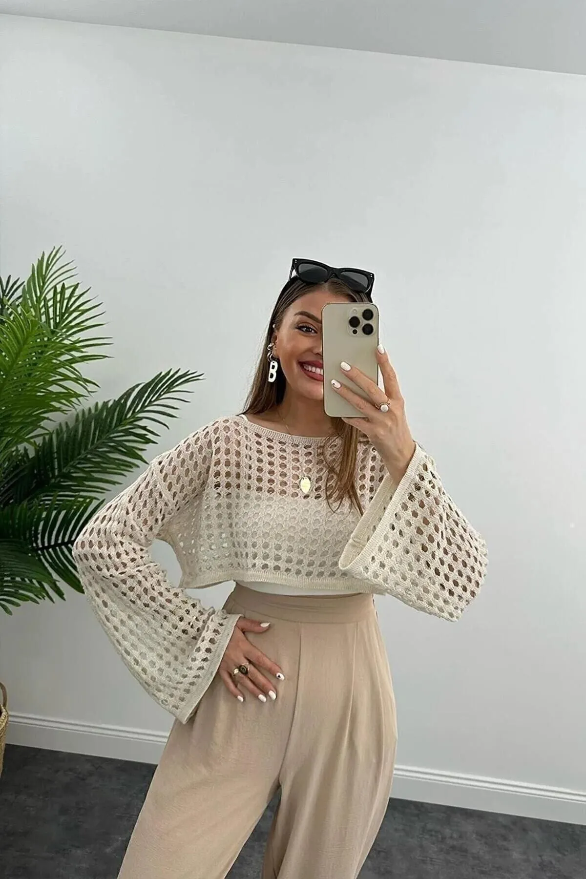 manolyabutik  Bluse - Beige - Bolero