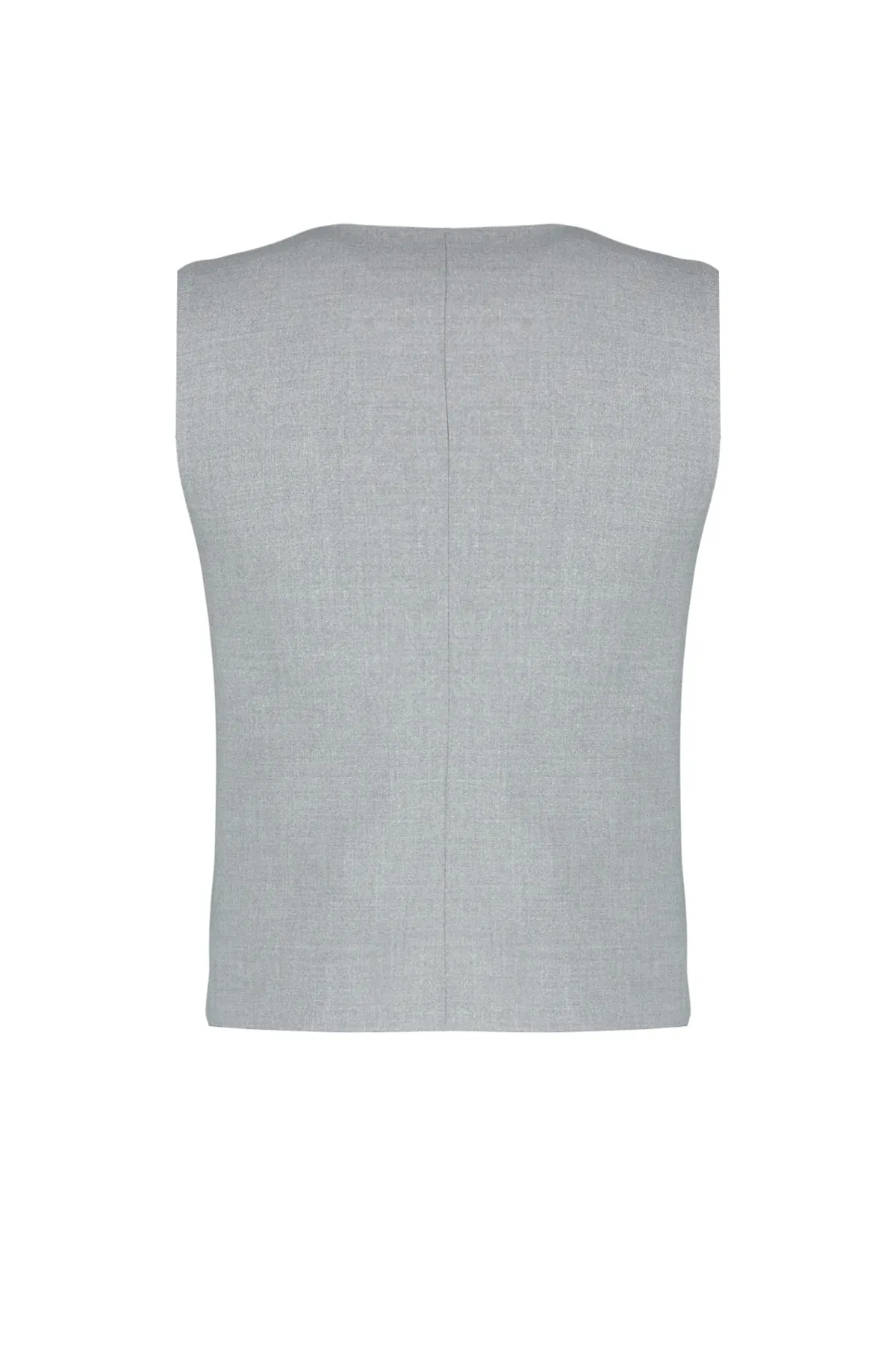 Trendyol Collection  Graue Premium taillierte, geknöpfte Webweste TWOAW24YE00061